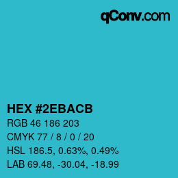 Color code: HEX #2EBACB | qconv.com
