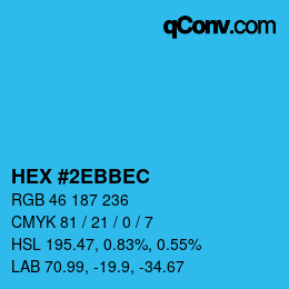 Color code: HEX #2EBBEC | qconv.com