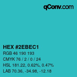 Color code: HEX #2EBEC1 | qconv.com