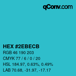 Color code: HEX #2EBECB | qconv.com