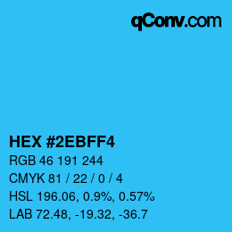 Color code: HEX #2EBFF4 | qconv.com