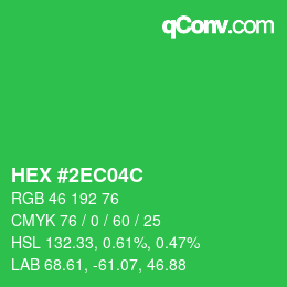 Color code: HEX #2EC04C | qconv.com