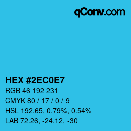 Color code: HEX #2EC0E7 | qconv.com