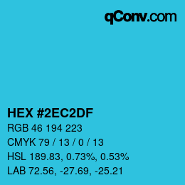 Color code: HEX #2EC2DF | qconv.com