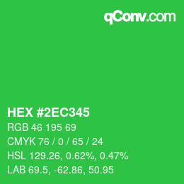 カラーコード: HEX #2EC345 | qconv.com