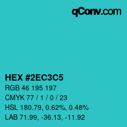 Color code: HEX #2EC3C5 | qconv.com