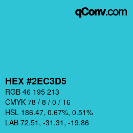 カラーコード: HEX #2EC3D5 | qconv.com