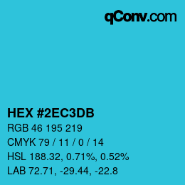 カラーコード: HEX #2EC3DB | qconv.com