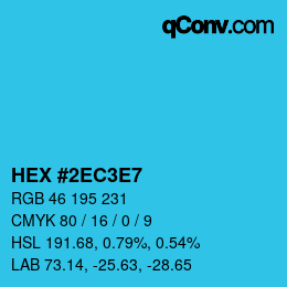Color code: HEX #2EC3E7 | qconv.com