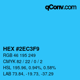 カラーコード: HEX #2EC3F9 | qconv.com