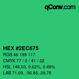 Color code: HEX #2EC675 | qconv.com