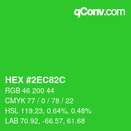 カラーコード: HEX #2EC82C | qconv.com