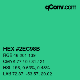 Color code: HEX #2EC98B | qconv.com