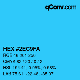 Color code: HEX #2EC9FA | qconv.com