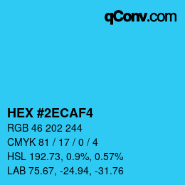 Color code: HEX #2ECAF4 | qconv.com