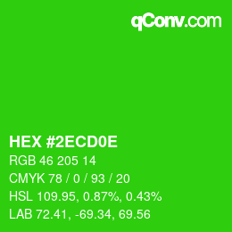 Color code: HEX #2ECD0E | qconv.com