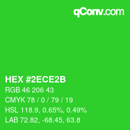 Color code: HEX #2ECE2B | qconv.com