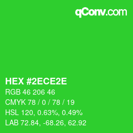 カラーコード: HEX #2ECE2E | qconv.com