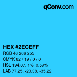 Color code: HEX #2ECEFF | qconv.com