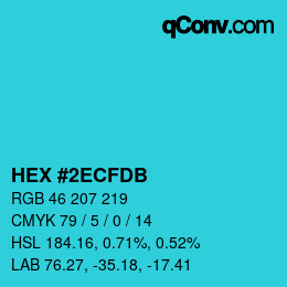 カラーコード: HEX #2ECFDB | qconv.com