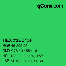 Color code: HEX #2ED15F | qconv.com
