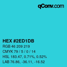 カラーコード: HEX #2ED1DB | qconv.com