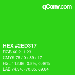 Color code: HEX #2ED317 | qconv.com