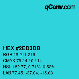カラーコード: HEX #2ED3DB | qconv.com