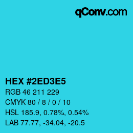 Color code: HEX #2ED3E5 | qconv.com