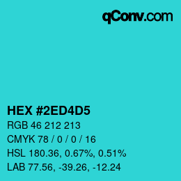 カラーコード: HEX #2ED4D5 | qconv.com