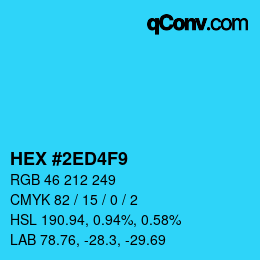 Color code: HEX #2ED4F9 | qconv.com