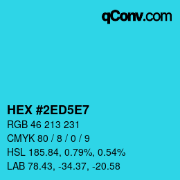 カラーコード: HEX #2ED5E7 | qconv.com
