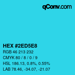 カラーコード: HEX #2ED5E8 | qconv.com