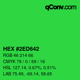 Code couleur: HEX #2ED642 | qconv.com