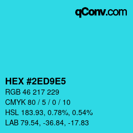 カラーコード: HEX #2ED9E5 | qconv.com