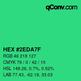 Color code: HEX #2EDA7F | qconv.com