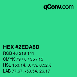 Color code: HEX #2EDA8D | qconv.com