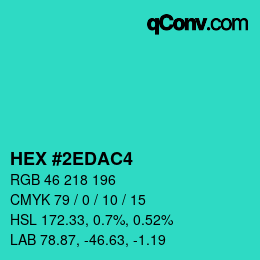 Color code: HEX #2EDAC4 | qconv.com