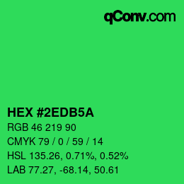 Color code: HEX #2EDB5A | qconv.com