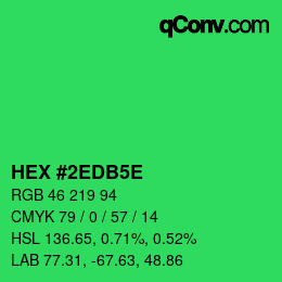 Color code: HEX #2EDB5E | qconv.com