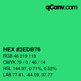 颜色代码: HEX #2EDB76 | qconv.com