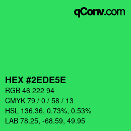 カラーコード: HEX #2EDE5E | qconv.com