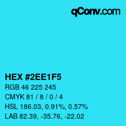 Color code: HEX #2EE1F5 | qconv.com