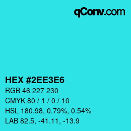 Color code: HEX #2EE3E6 | qconv.com