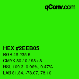颜色代码: HEX #2EEB05 | qconv.com