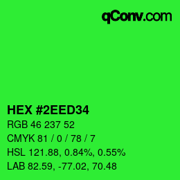 Color code: HEX #2EED34 | qconv.com
