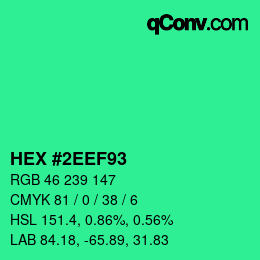 Color code: HEX #2EEF93 | qconv.com
