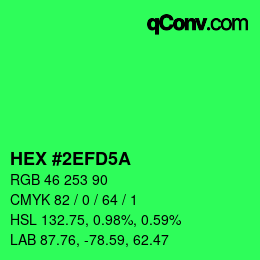 Farbcode: HEX #2EFD5A | qconv.com