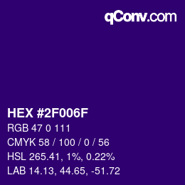 Color code: HEX #2F006F | qconv.com