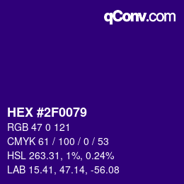 Color code: HEX #2F0079 | qconv.com
